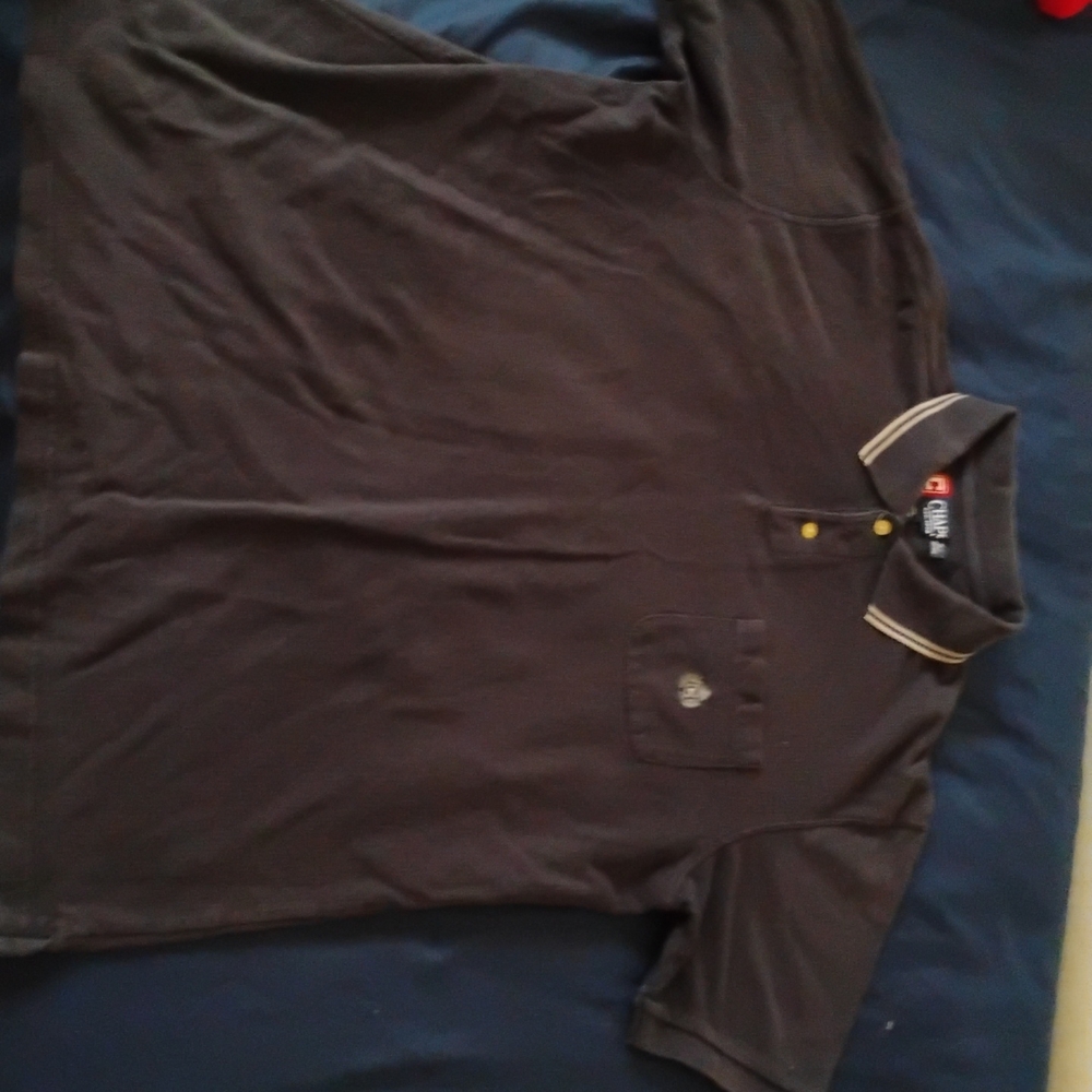 Chaps Black Polo Shirt Short-Sleeved Cotton